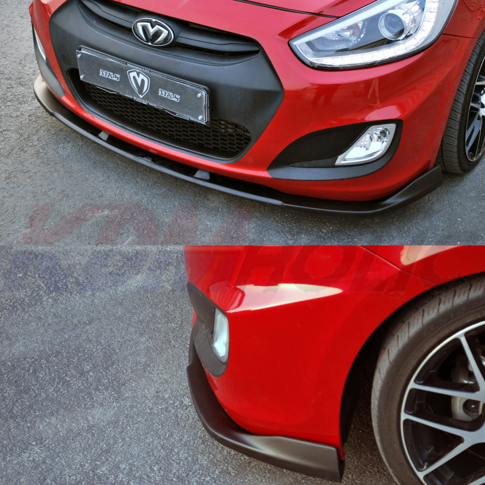 M&S Front Splitter Lip for Hyundai Accent 12~17 [Matte Black]
