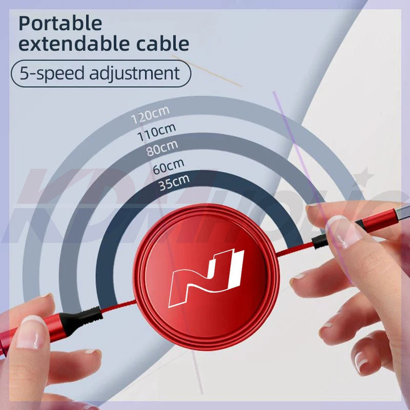 3 in 1 Fast Charging Cable for Hyundai N Owners (USB Type C + Apple + Android)