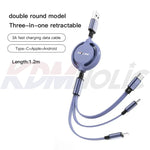 3 in 1 Fast Charging Cable for Hyundai N Line Owners (USB Type C + Apple + Android)