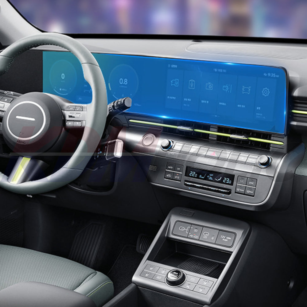 YTC Brand Navigation Display & Climate Control Display Protective Film Set for Hyundai Kona SX2 2024+