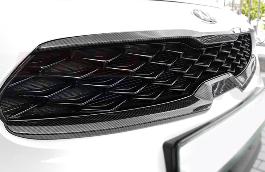 Kia K3 Grille Cover Carbon Fiber Pattern for 2019-2021-2