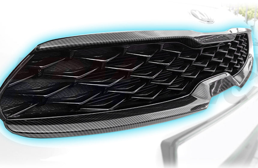 Kia K3 Grille Cover Carbon Fiber Pattern for 2019-2021-3