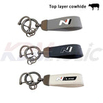 Leather Keychain Car Key Holder Ring for all Hyundai N & N Line Owners