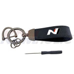 Leather Keychain Car Key Holder Ring for all Hyundai N & N Line Owners