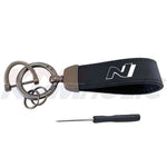 Leather Keychain Car Key Holder Ring for all Hyundai N & N Line Owners