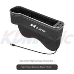 Ambient LED Car Seat Gap Catcher Filler Storage Box Pocket for Hyundai N Line