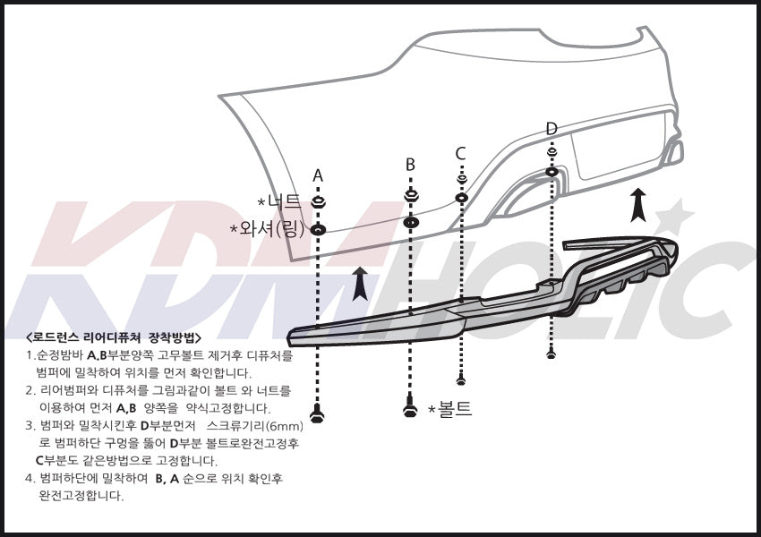 ROADRUNS Rear Diffuser for Hyundai Genesis Coupe BK2
