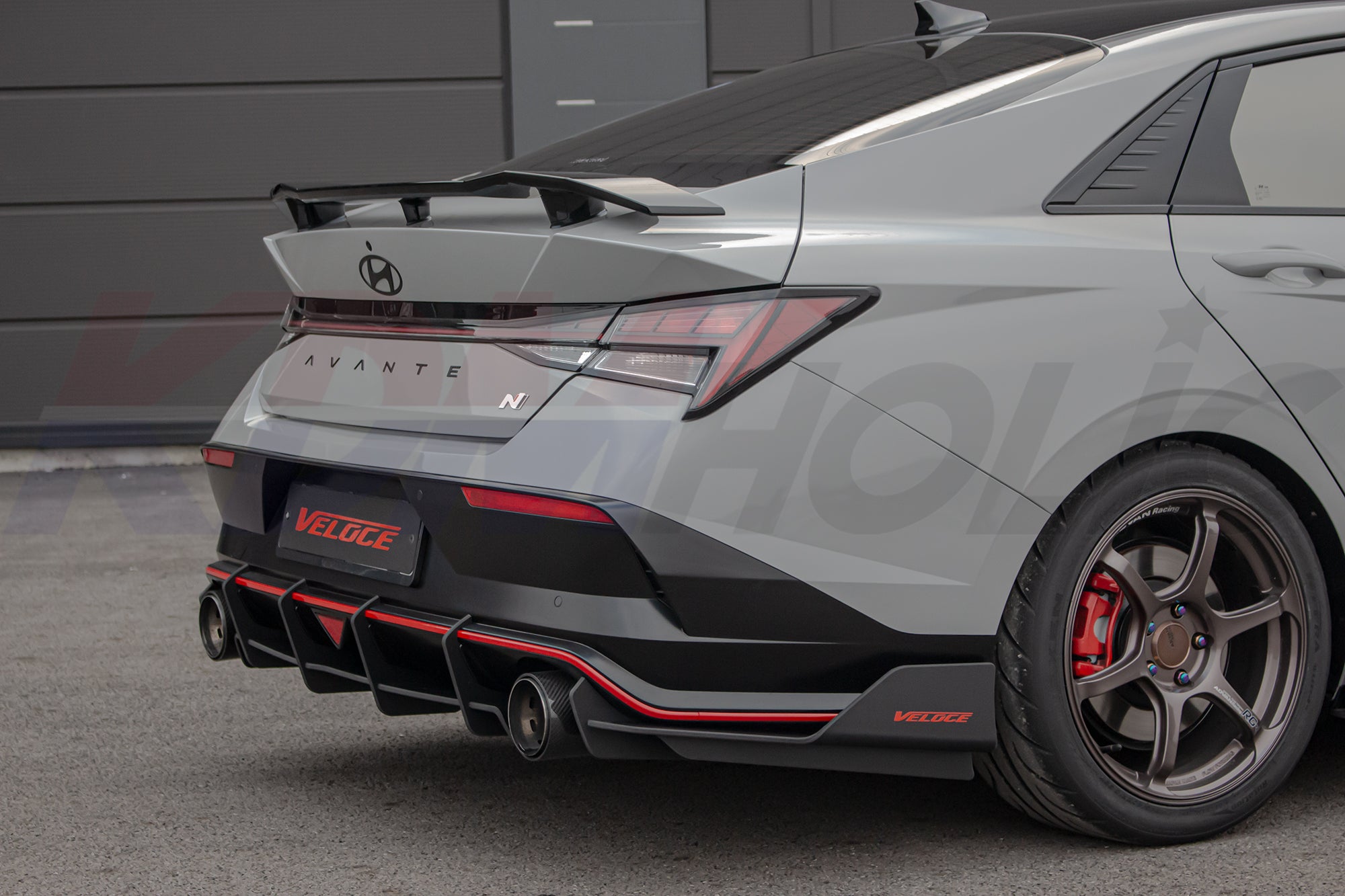 VELOCE Rear Wing Spats + Diffuser with Fins for Hyundai Elantra N 2024 ...
