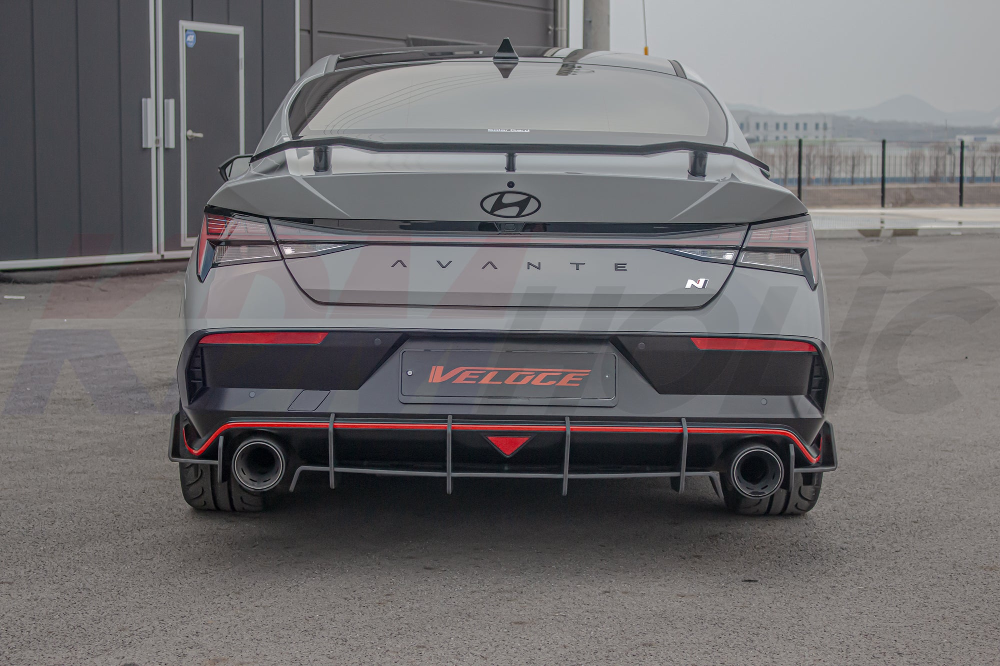 VELOCE Rear Wing Spats + Diffuser with Fins for Hyundai Elantra N 2024 ...