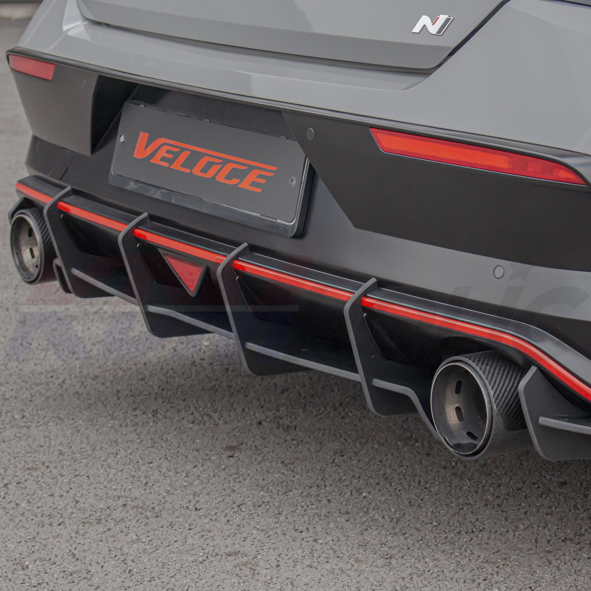 VELOCE Rear Wing Spats + Diffuser with Fins for Hyundai Elantra N 2024 ...