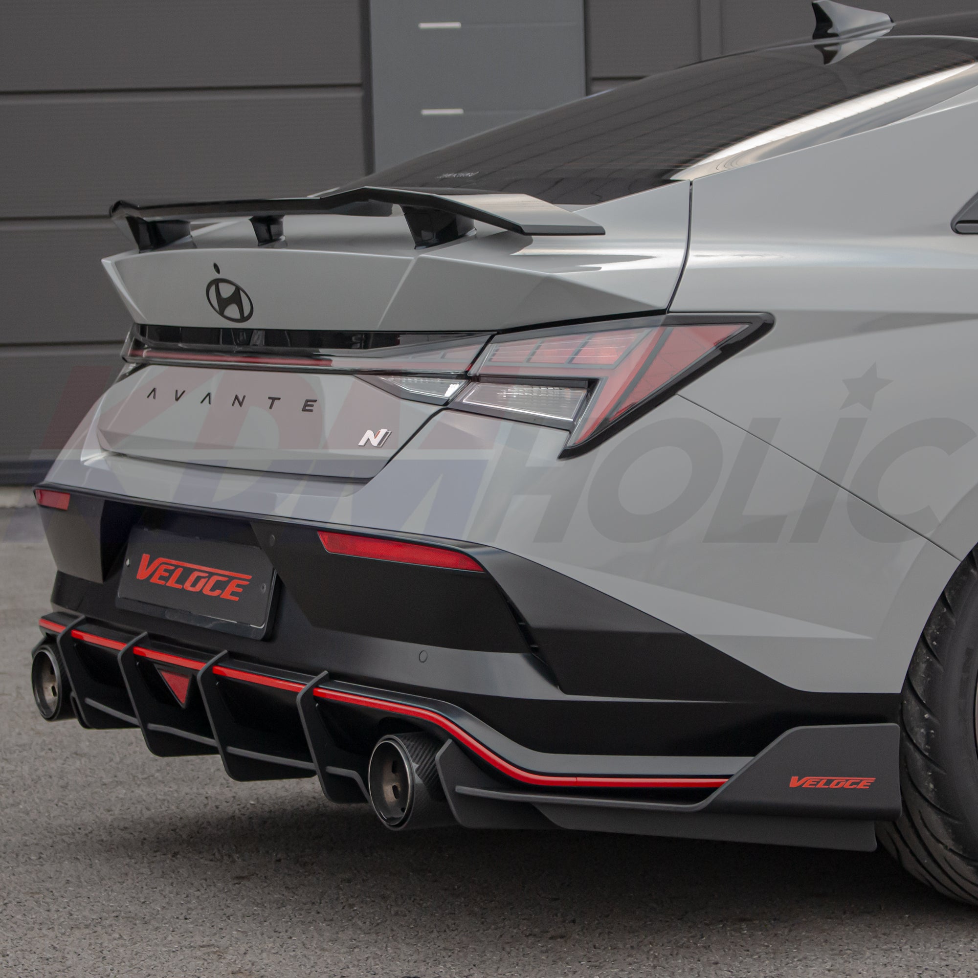 VELOCE Rear Wing Spats + Diffuser with Fins for Hyundai Elantra N 2024 ...
