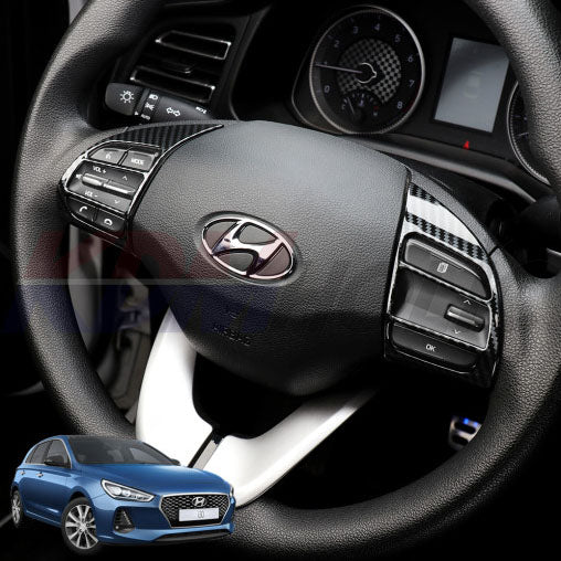 YTC Brand Dashboard Steering Wheel Button Frame Cover for Hyundai Elantra GT (i30 PD) 2018-2019