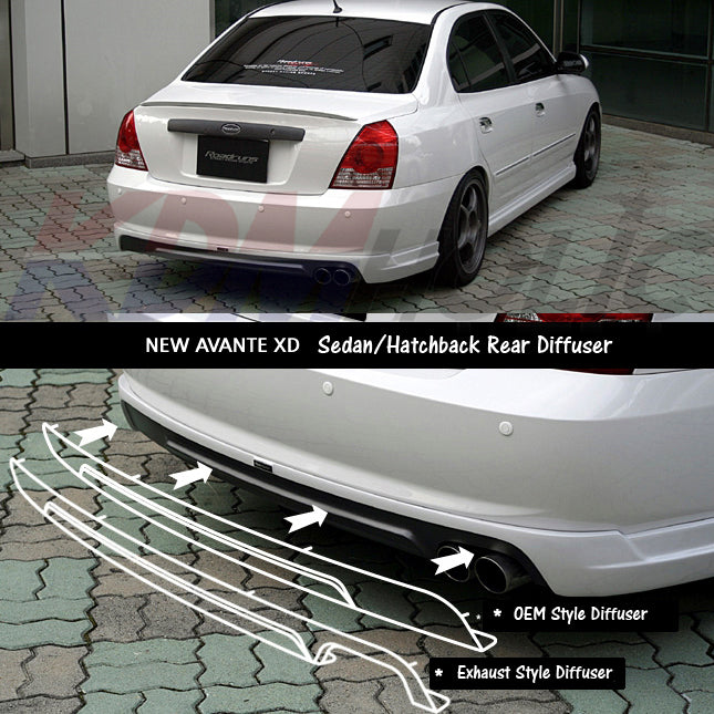 ROADRUNS Rear Diffuser Lip for Hyundai Elantra Sedan & Hatchback (Avante XD) 2004~2006