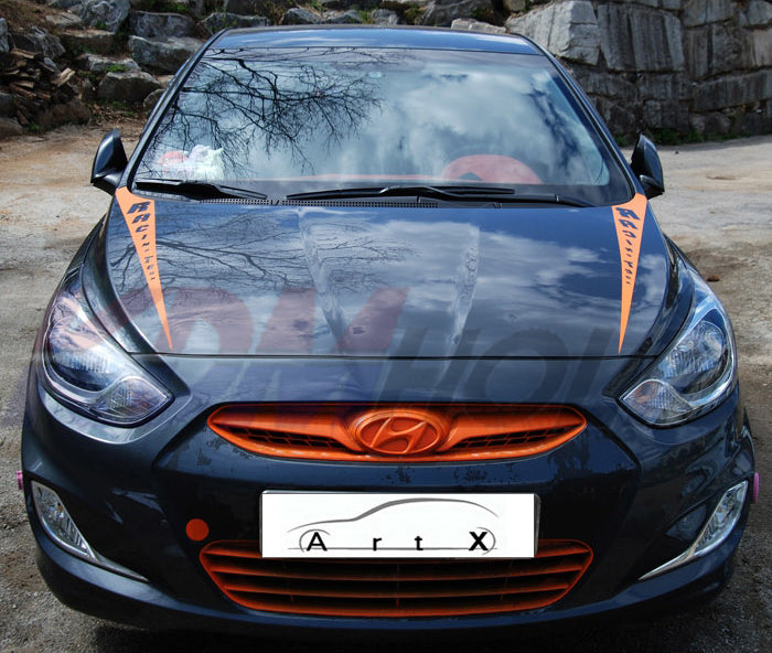 Art-X Bonnet (Hood) "Racing Team" Point Mask Decal for Hyundai Accent 12~17