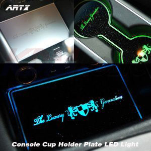 Art-X LED Cup Holder and Console Plate Kit for Hyundai Accent 12~17