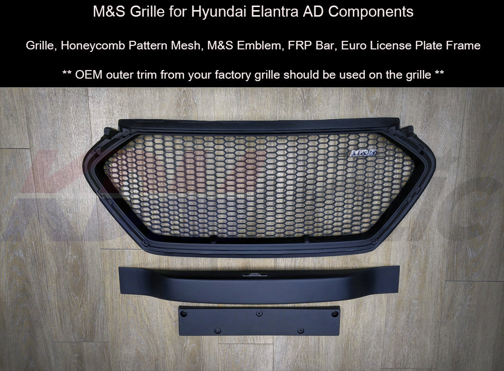 M&S Replacement Radiator Grille for Hyundai Elantra Sport (Avante AD S ...
